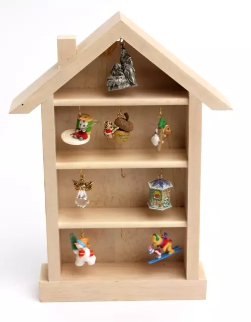 HALLMARK Wooden Shadow Box Memory Tree filled with Miniature Christmas  ornaments