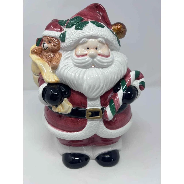 Santa Claus 1987 Jay Made in China Bag of Toys Teddy Bear Candy Cane 14" Tall x