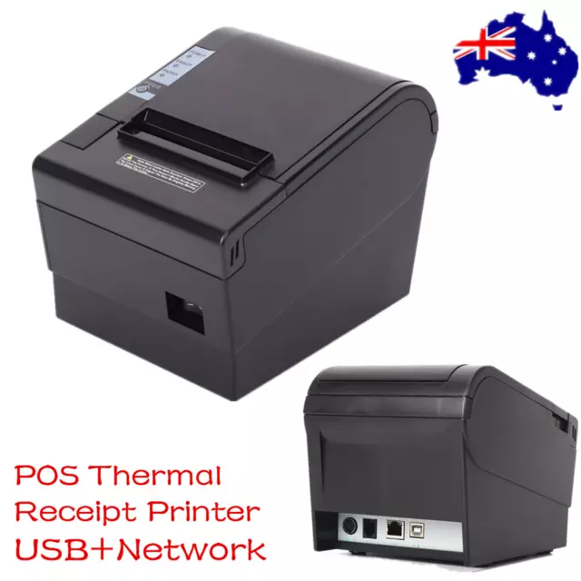 80mm Commercial Thermal Receipt Printer USB+Network Auto Cutter Print Machine