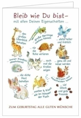 Geburtstagskarte XXL Jumbo - Din A4 - Bleib wie Du bist mit allen Eigenschaften