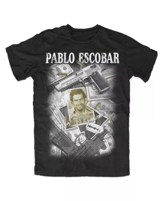 Pablo Guns Money  T-Shirt ,Dope,Crime,Cartel,Drugs,Medellin,Kolumbien,Escobar