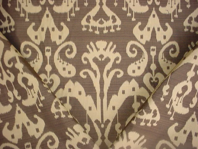 9-1/4Y Kravet Lee Jofa Sand Chocolate Brown Ikat Drapery Upholstery Fabric