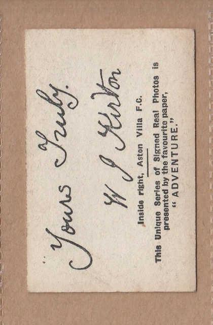 1922 DC Thomson Fußballer signierte echte Fotos - W J Kirton, Aston Villa 2