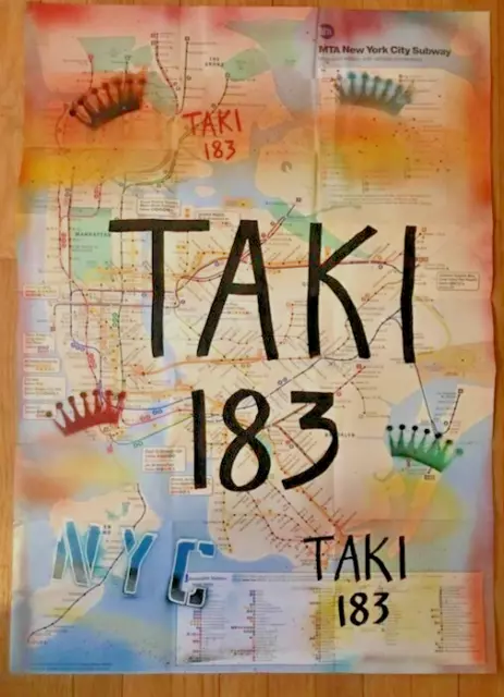 Taki 183 New York Graffiti Hand Signed Nyc Subway Map -  Must See!