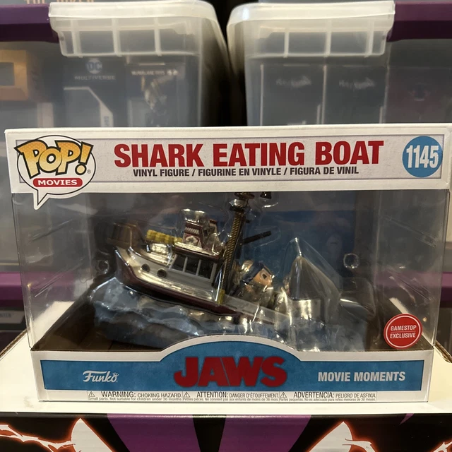FUNKO POP MOVIE Moments Jaws Shark Eating Quint Boat GameStop Exclusive