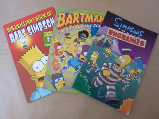 3 x The Simpson Comic/Graphic Novels all 1st editions Jan 2002/Mar 1997/May 2008