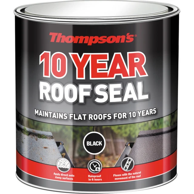 Sello de techo 4 litros color negro resistente a la intemperie 10 años corrugado Thompsons NUEVO
