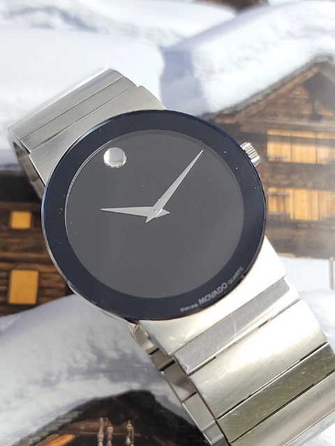 MOVADO Museum Quartz Stainless Steel Black Dial Men's Watch 99.C6.1881