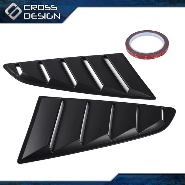 Fit For 15-20 Ford Mustang GT V6 Black Quarter 1/4 Window Louver Scoop Cover USA