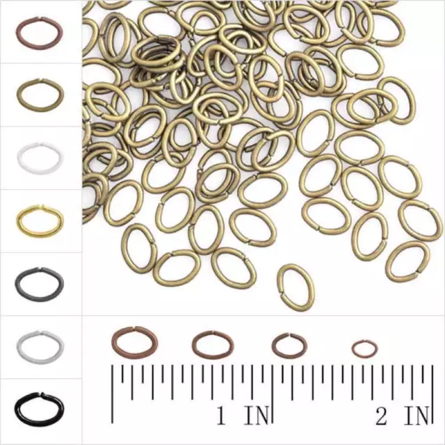 30g Iron Oval Open Jump Rings DIY 3x4.5/4x5.5/4.5x6.5/5x7mm Wholesale 7 Colors