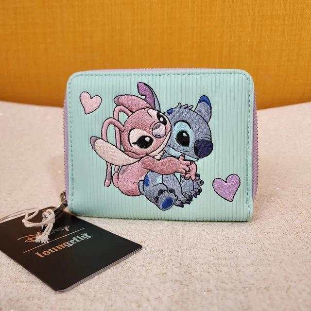 LOUNGEFLY DISNEY LILO and Stitch , Angel & Stitch Corduroy Zip Around