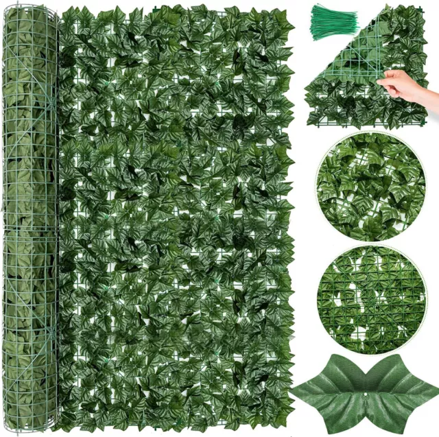 5m/3m/1m Künstliche Efeu Blatt Garten Sichtschutz Balkon Hecken Zaun Sichtschutz