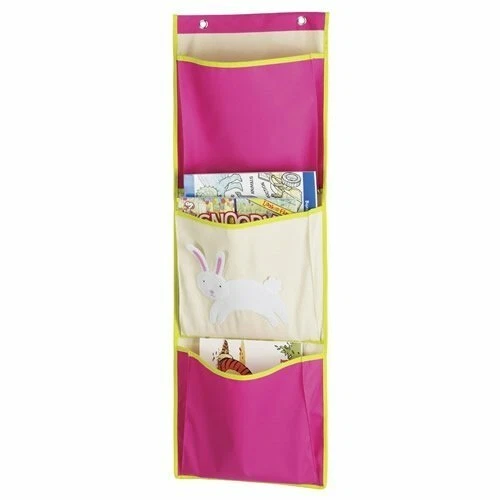 Whitmor Kid's Canvas Bunny Over The Door Pocket Organizer, Pink