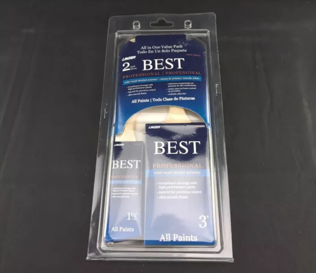 2 Pack Linzer Professional Premium "BEST" Poly Brush Set 3" & 1-1/2"