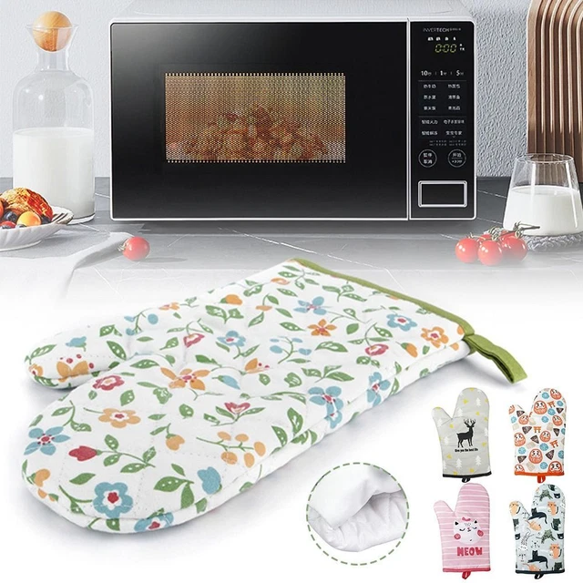 Baking Cat Pattern Insulation Gloves Printing Oven Mitts Cartoon Animal