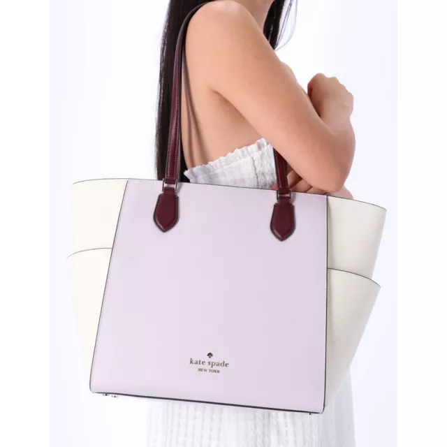 Kate Spade New York Madison Laptop Tote Shoulder Bag Lilac Moonlight Colorblock