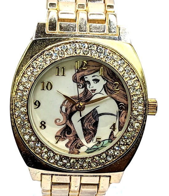 Disney Accutime Little Mermaid ARIEL Rhinestones Watch PN2069 Anime NEW BATT