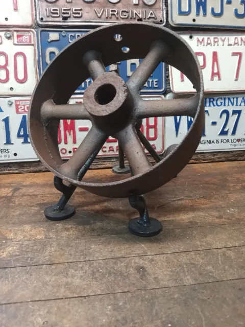 Vintage cast iron  gear sprocket Steampunk industrial lamp base project