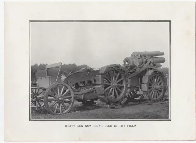 c1914 WWI Photo print A TYPE OF HEAVY GUN USED IN THE FIELD Size: 9.5" x 7"