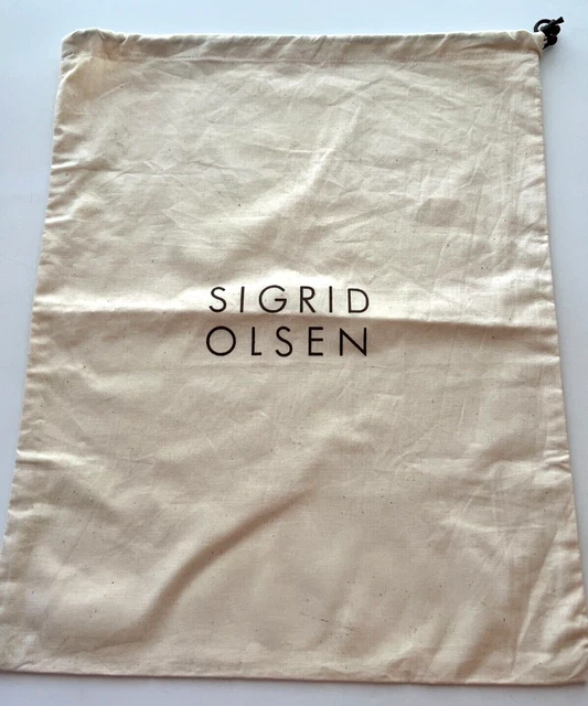 Women's SIGRID OLSEN Handbag Fabric Drawstring Dust Cover Bag Cotton 18.5x15 in