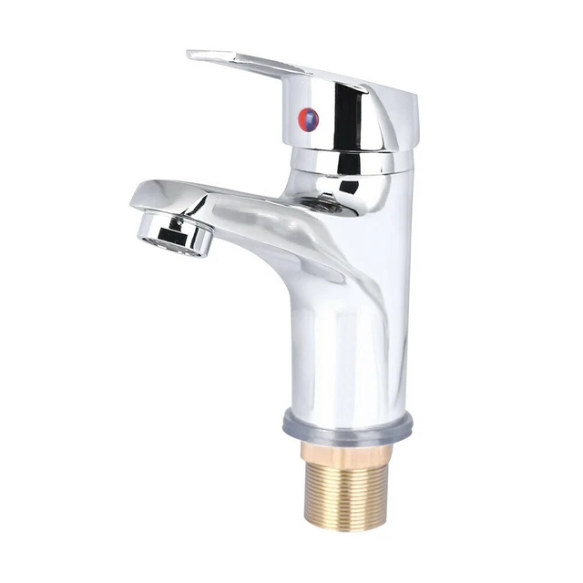 Modern Bathroom Taps Basin Sink Mono Mixer Chrome Cloakroom Tap with 2 Hoses -UK