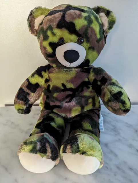 Build-a-bear  Cuddly Camoflage Bear  42cm Teddy Bear Green Brown Black