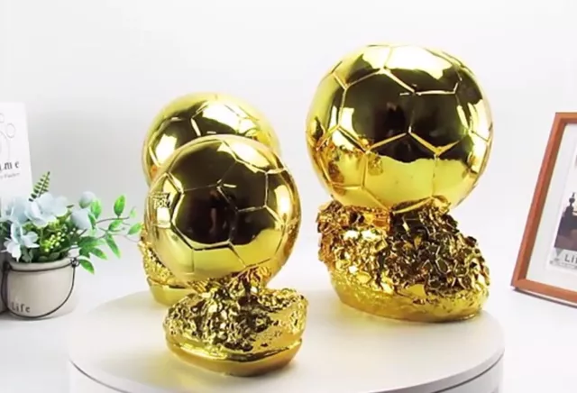 1:1 Replica Ballon d'or Soccer Trophy Football Fans Resin Ornament Souvenir new 2