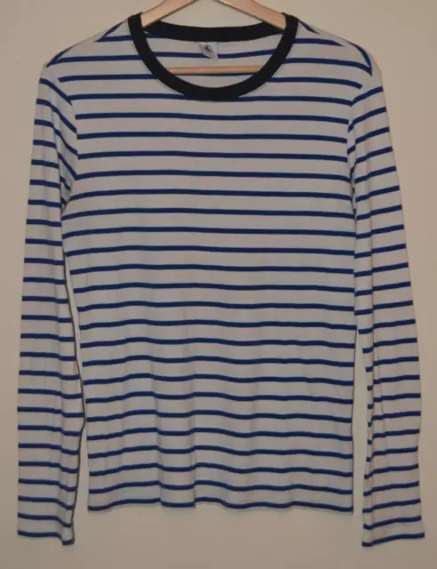 Women’s Petit Bateau French Style Navy Stripe Fitted T Shirt Top Size Large