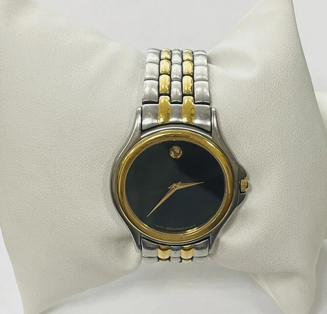 Movado Black Museum Dial Two Tone Quartz Watch 81. E4.0863