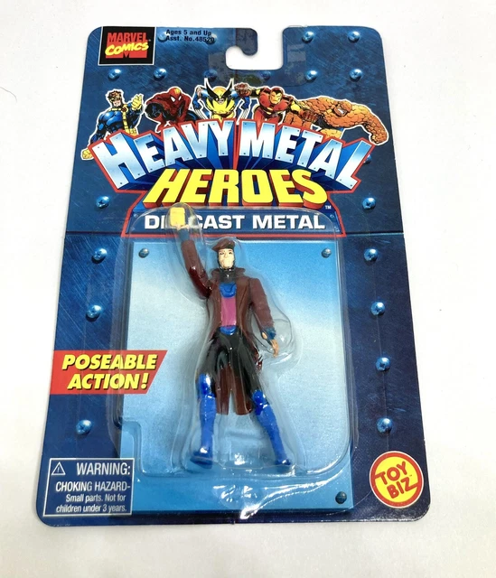 Gambit Toy Biz Marvel Heavy Metal Heroes 1997 Die-Cast Figure 2.5"