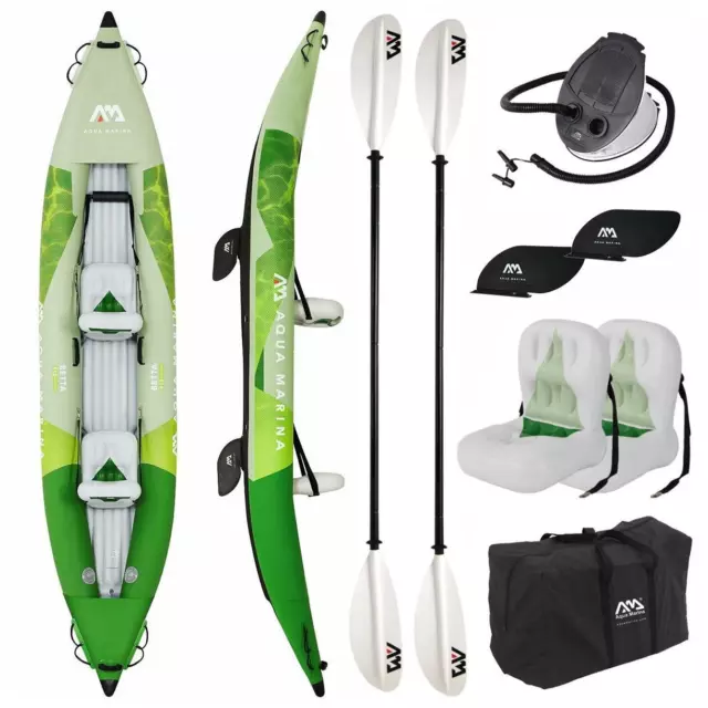 AQUA MARINA Betta 412cm Kayak Set 2 Personnes 13'6'' Gonflable Kanu Kayak Tours