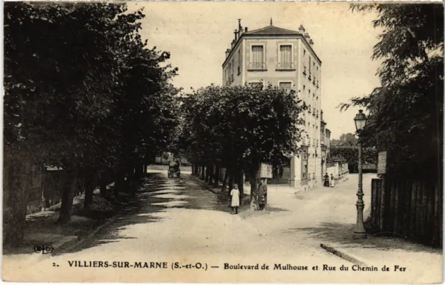 CPA AK Villiers s Marne Boulevard de Mulhouse et Rue du Chemin FRANCE (1282930)