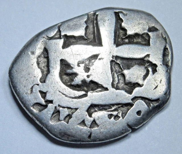1752 Spanish Bolivia Silver 2 Reales Colonial 1700's Pirate Treasure Cob Coin