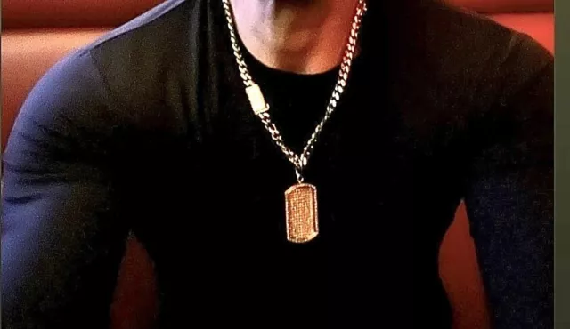 14k gold dog tag hip hop jewlery diamond pendant