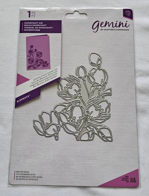 CORNER PAPERCRAFT DIE Gemini by Crafters companion Distress Floral ...