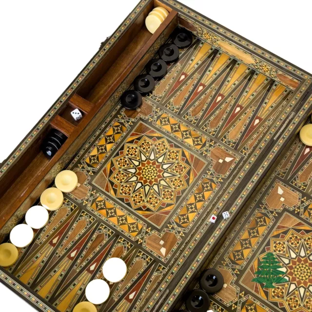 Backgammon Board and Chess Set Wide and Large Size From Lebanon - Real Pearls