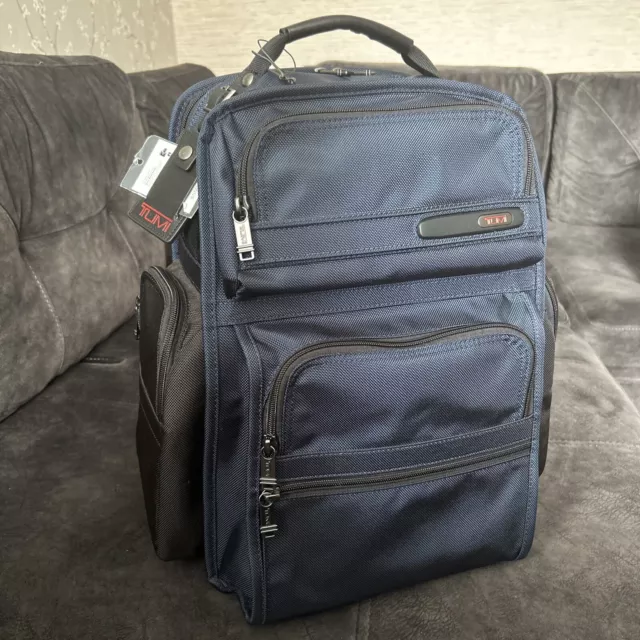 $550 TUMI Brief Pack Backpack Laptop in Navy/Black New With Tags
