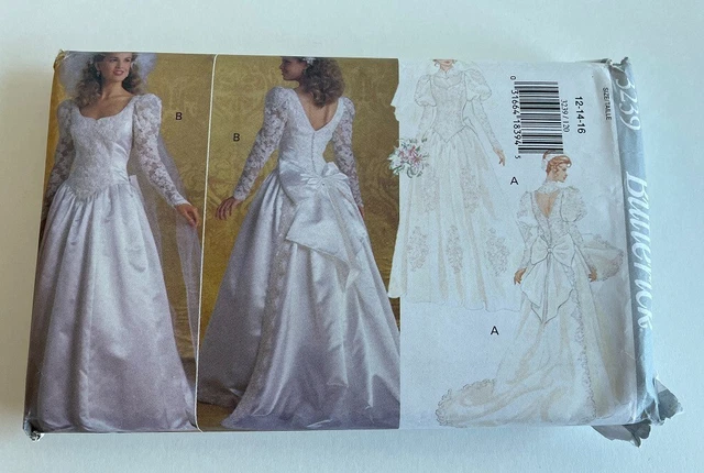 Butterick 3239 Bridal Sewing Pattern, Detachable Train - Misses 12,14,16 - Uncut