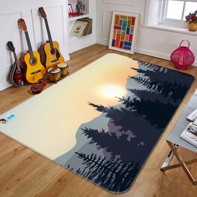 3D Sun Forest Trees NBC1067 Game Rug Mat Elegant Photo Carpet Mat Fay 2023