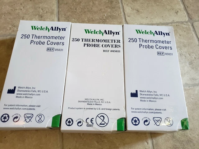 750 WELCH ALLYN  Thermometer Probe Covers #05031 3)Boxs of 250 (A12)