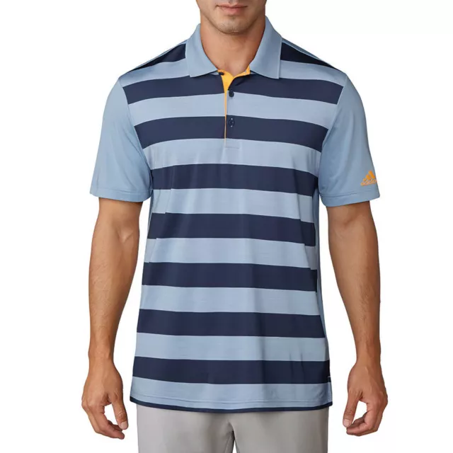 Adidas Golf Scuro Chiaro Blu a Strisce Regular Maglietta Polo Taglia M