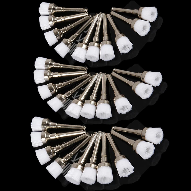 300PCS Brosses prophylaxie polissage dentaire brushes Nylon Latch Type Flat #1