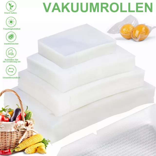 100/200 Vakuumbeutel Vakuumierbeutel Vakuumfolie goffriert für alle Vakuumierer