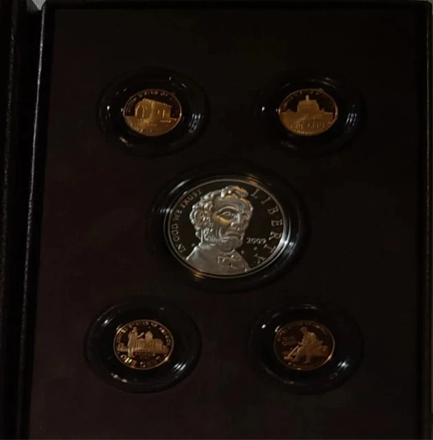 2009 US Abraham Lincoln proof silver dollar & cents, Coin & Chronicles Set 2