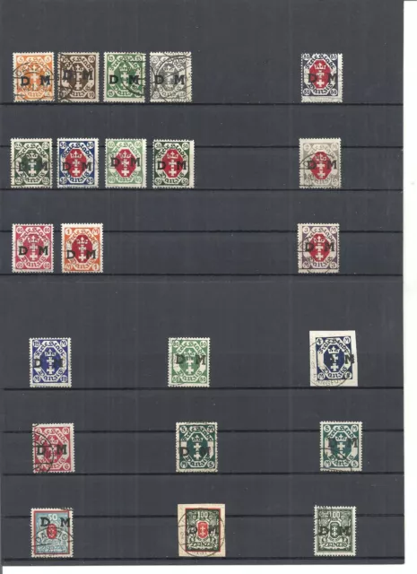 Danzig, Gdansk 1921-24, Dienstmarken aus Michelnummern: 1 - 51 o, gestempelt o