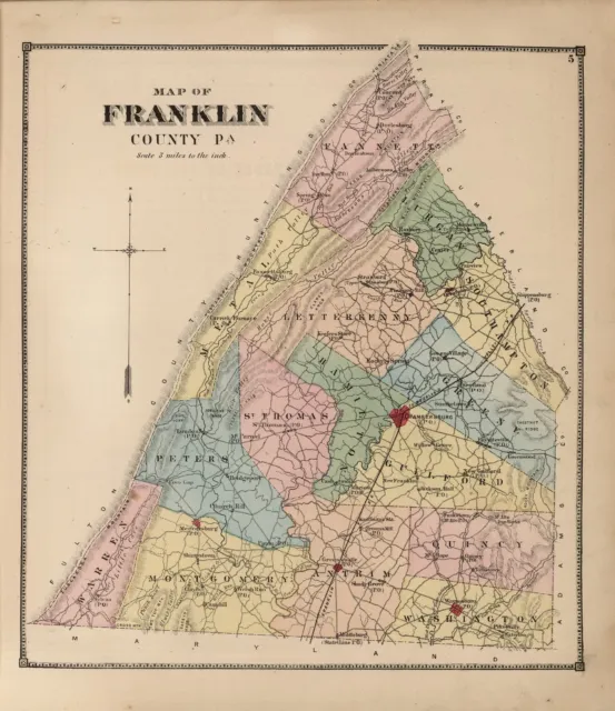 1867 FRANKLIN COUNTY PENNSYLVANIA plat maps old GENEALOGY LAND OWNERS DVD P7