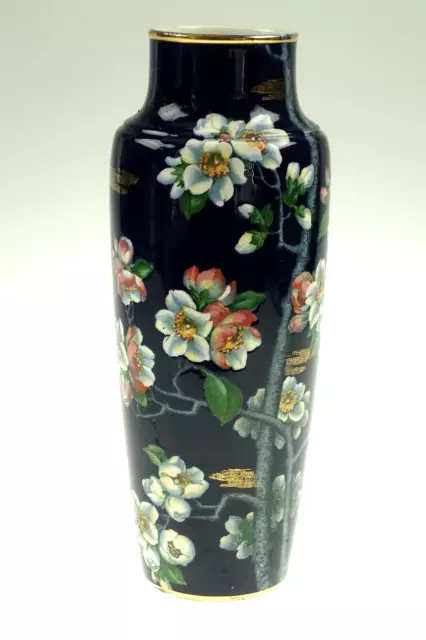 Villeroy und Boch alt Mettlach Vase Jugendstil handbemalt Apfelblüten Taiping