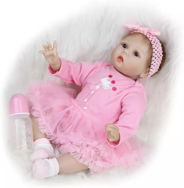 55CM Reborn Baby Puppe Lebensecht Handgefertigt Weich Silikon-Vinyl XMAS Toddler