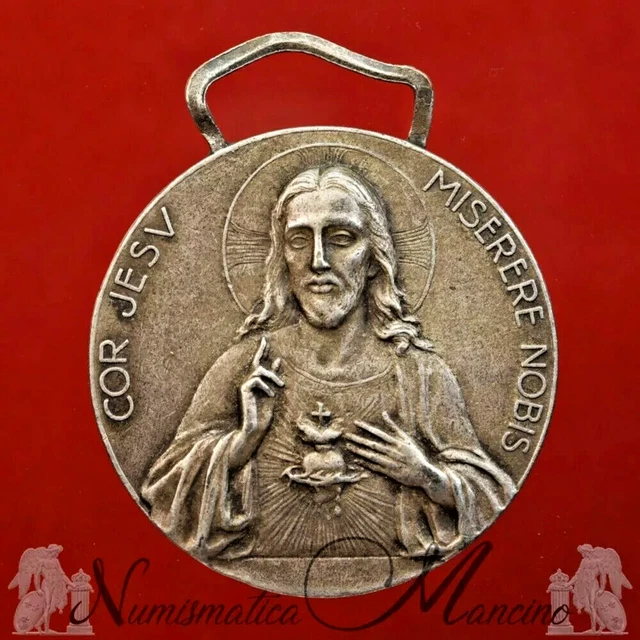 ANTICA MEDAGLIA RELIGIOSA Sacro Cuore Di Gesu/Beata Vergine Di