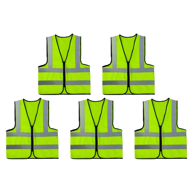 Gilet di sicurezza riflettente a strisce riflettenti per conducenti lavoratori (modello cerniera)